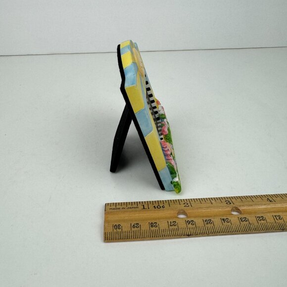 Vtg Miniature Pic Frame Tabletop Cartoon Sun Flowers Pastel Michel and Company - Picture 7 of 12
